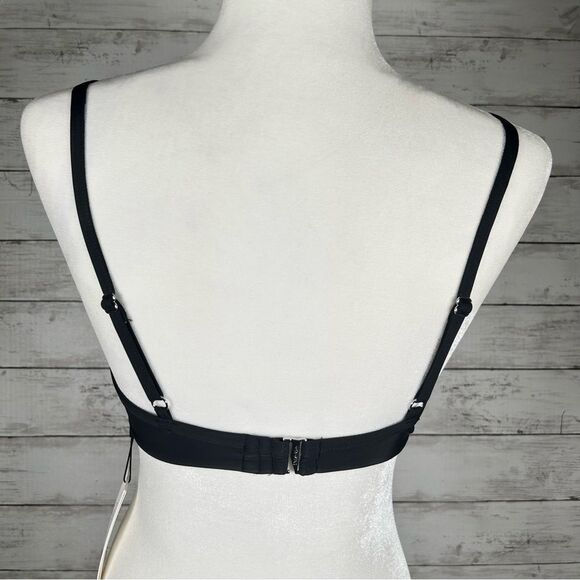 Calvin Klein Swimwear Twist Front Padded Underwire Bikini Top Black L NWT $68 - Picture 6 of 9